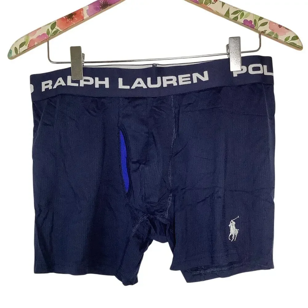 Polo Ralph Lauren Mens L Blue Perfect Flex Pouch Boxer Briefs B22-6